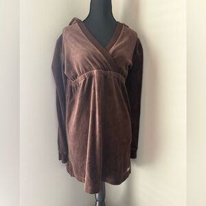 Michael Kors Brown and Gold Logo Hoodie dress
